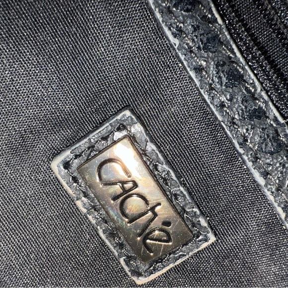 Cache Black Python-Embossed Convertible Clutch with Gold Hardware - Picture 4 of 5